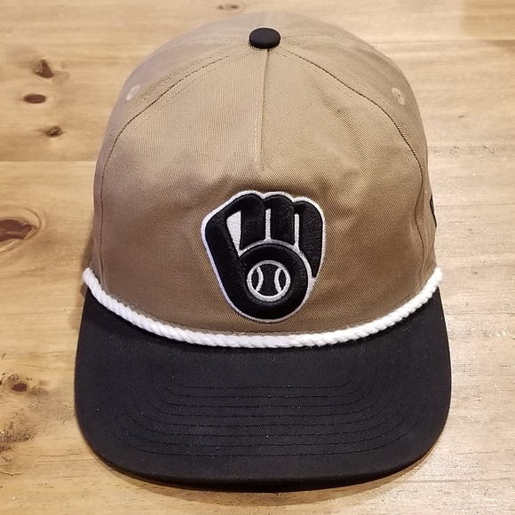 Milwaukee Brewers Hat Cap Snapback Brown Black 47 Brand Hitch Rope One Size